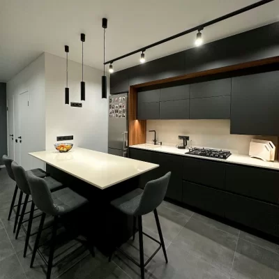 Кухня в темных цветах